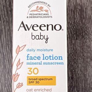 Baby Face Lotion Sunscreen SPF 30 Oat Enriched 1.5 fl oz Aveeno Daily Moisture